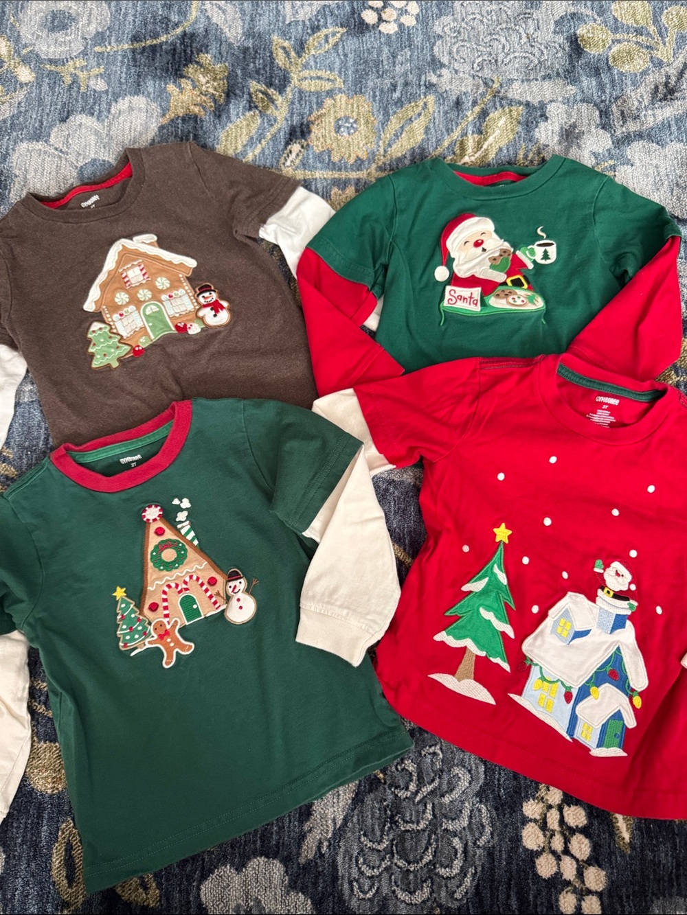 Gymboree Bundle of 4 Layered Christmas Holiday Shirts